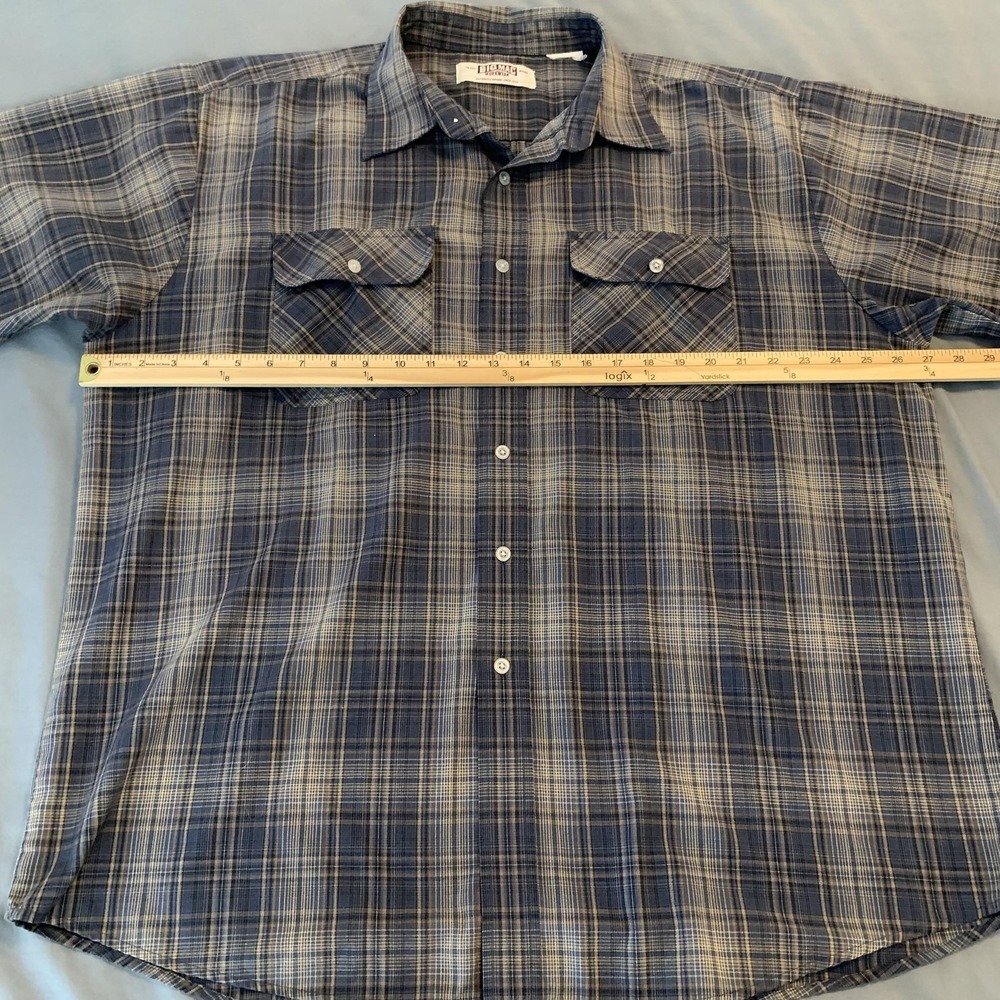 Big‎ Mac Workwear Shirt Mens 3XL Blue Plaid Short Sleeve Button Up Work Casual - Picture 3 of 6